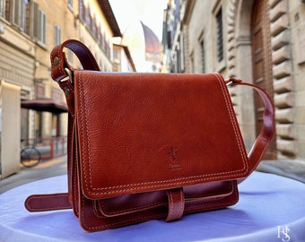 Italian Leather Crossbody Tote Bag – Handmade Women’s Handbag from Florence, Made in Italy