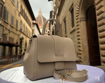 Italian Handmade Leather Bags For Woman l l Elegant Leather Tote From Florence, Made in Italy
