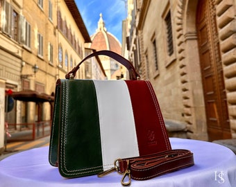 Włoska skórzana torba typu tote: ręcznie robiona, elegancka torba na ramię, Florencja