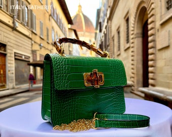 Italian Handmade Leather Bag For Woman from Florence, Made in Italy