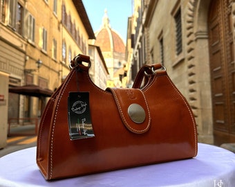 Italian Handmade Leather Tote Bag, Florence Brown Shoulder Bag