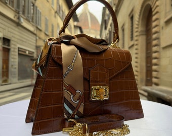 Italian Handmade Leather Bags For Women l l Elegant Leather Tote From Florence, Made In Italy