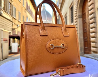 Italiaanse handgemaakte leren tassen voor dames, elegante draagtas, gemaakt in Italië