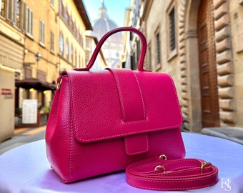 Italian Handmade Leather Bags For Woman l l Elegant Leather Tote From Florence, Made in Italy