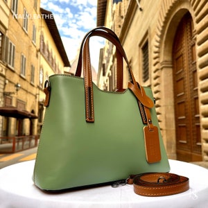 Bolsos de piel hechos a mano en Italia para mujer // Elegante bolso de piel de Florencia // Bolsos de lujo fabricados en Italia