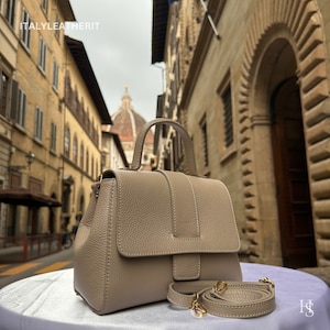 Italian Leather Tote Bag: Handmade Florentine Top Handle Satchel