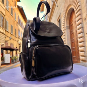 Sac à dos unisexe en cuir toscan fait main en Italie, fabriqué à Florence, en Italie - Élégant, authentique et durable