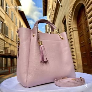 Italienische handgemachte Ledertaschen für Frau l l Elegante Ledertasche aus Florenz, Italien