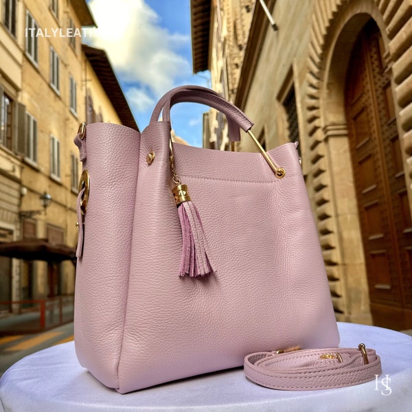 Italian Handmade Leather Bags For Woman l l Elegant Leather Tote From Florence, Italy