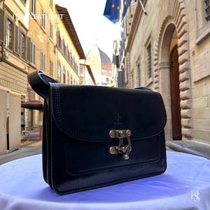 Italiaanse handgemaakte leren tassen voor dames | Elegante zwarte schoudertas uit Florence | Dagelijks gebruik