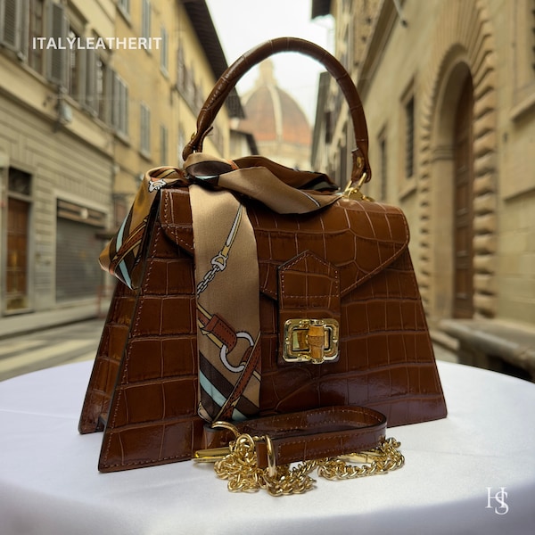 Italian Handmade Leather Bags For Women l l Elegant Leather Tote From Florence, Made In Italy