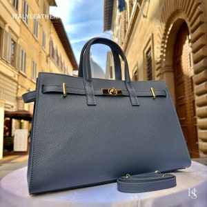Italian Handmade Leather Bags for Women | Elegant Tote & Purse from Florence, made in Italy, Elegant tote , gold hardware bag