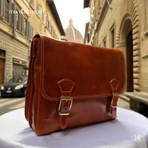 Italian Leather Handmade Satchels Unisex | Genuine Leather Bags Made In Florence Italy | Stylish Accessories