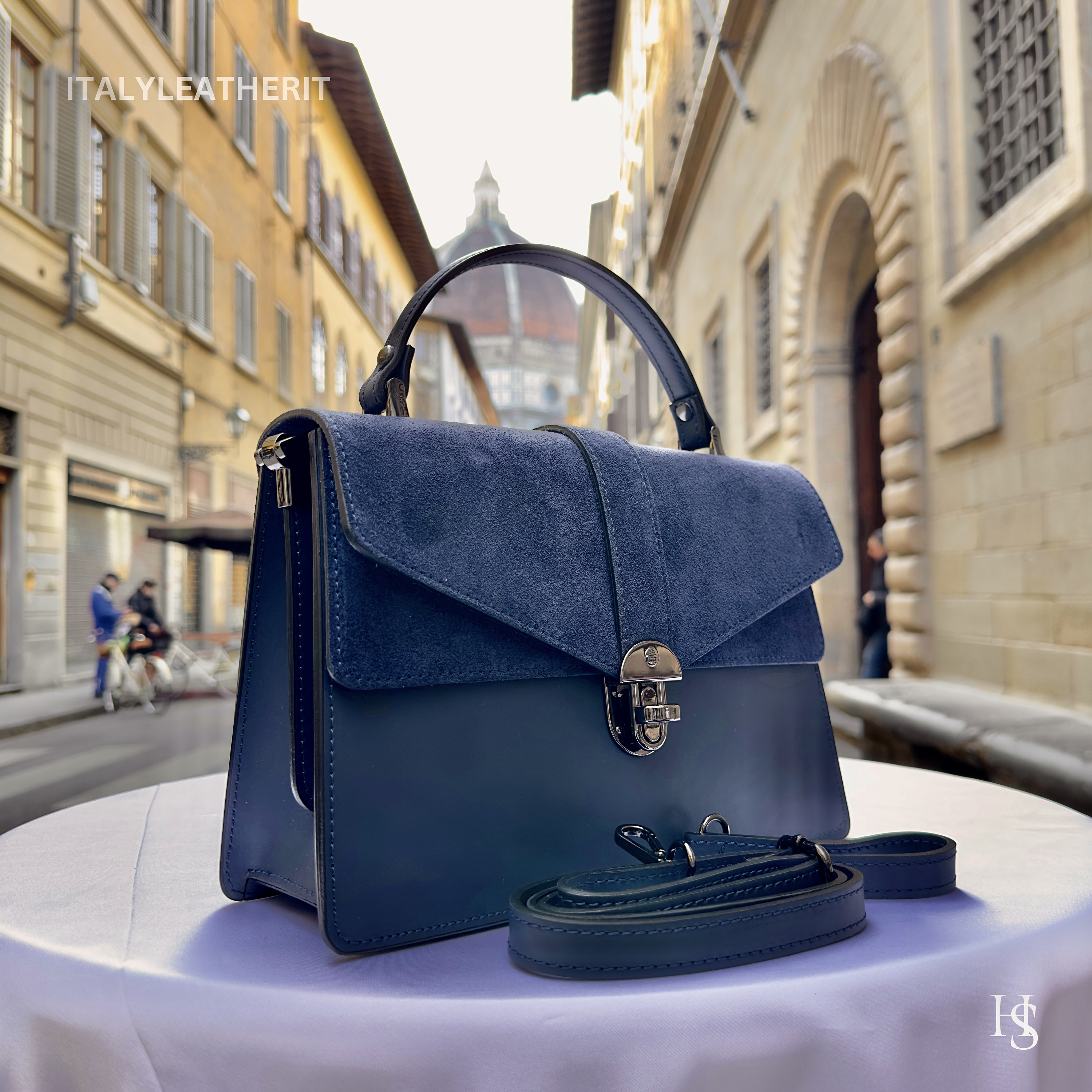 Navy blue handbag Layla Top-Handle Bag-Navy blue main image 2