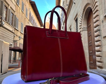 Italian Handmade Leather Bags for Woman from Florence | Made in Italy | Exquisite Style Unveiled, 14 Inch Laptop Bag