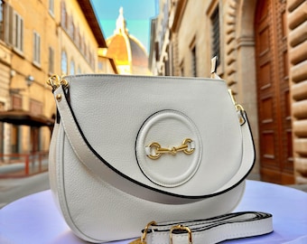 Italienische Beige Leder Tragetasche – Handgemachte Damenhandtasche aus Florenz, Hergestellt in Italien