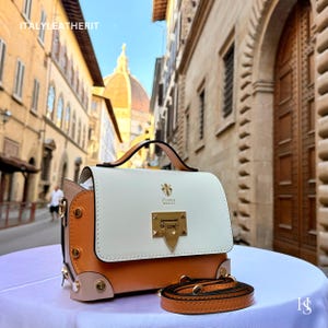 Bolsos de piel italianos hechos a mano para mujer / Elegantes bolsos de piel de Florencia / Bolsos pequeños y bandoleras de colores