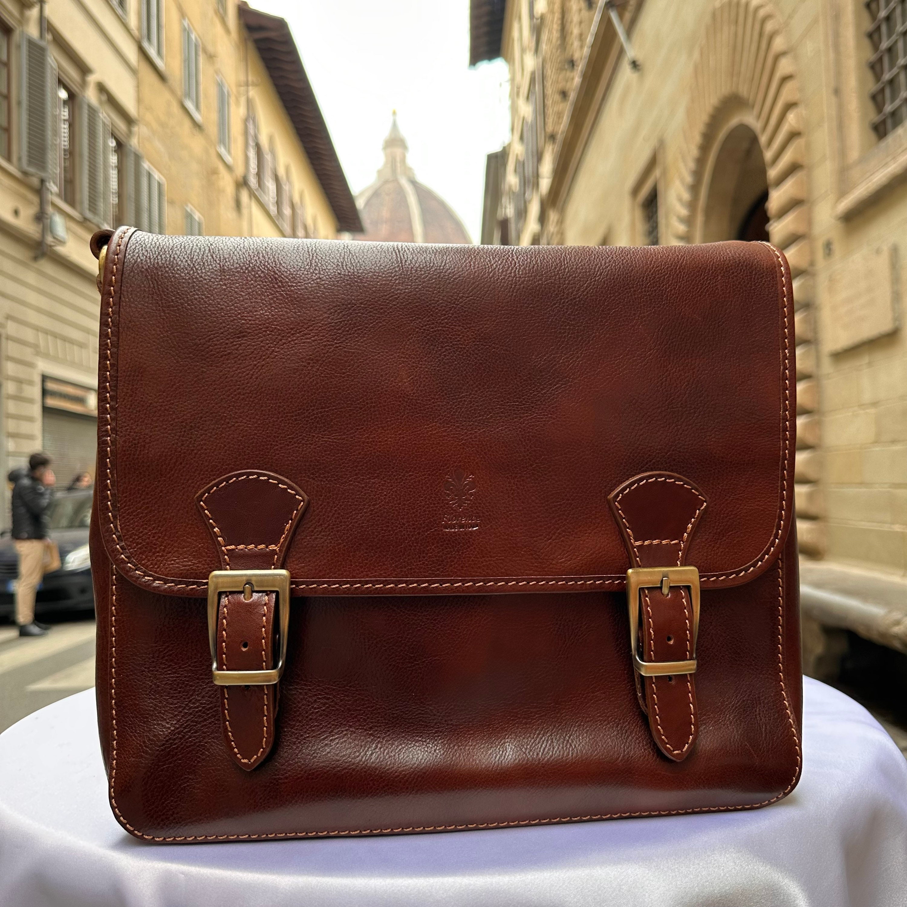 レザーバッグ　イタリア製ハンドメイド　ブラウン 紙袋バッグ ブラウン イタリアンレザー＜C＞ | iichi 日々の