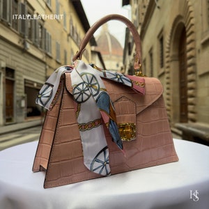 Italian Handmade Leather Bags For Women l l Elegant Leather Tote From Florence, Stylish Designer Bag