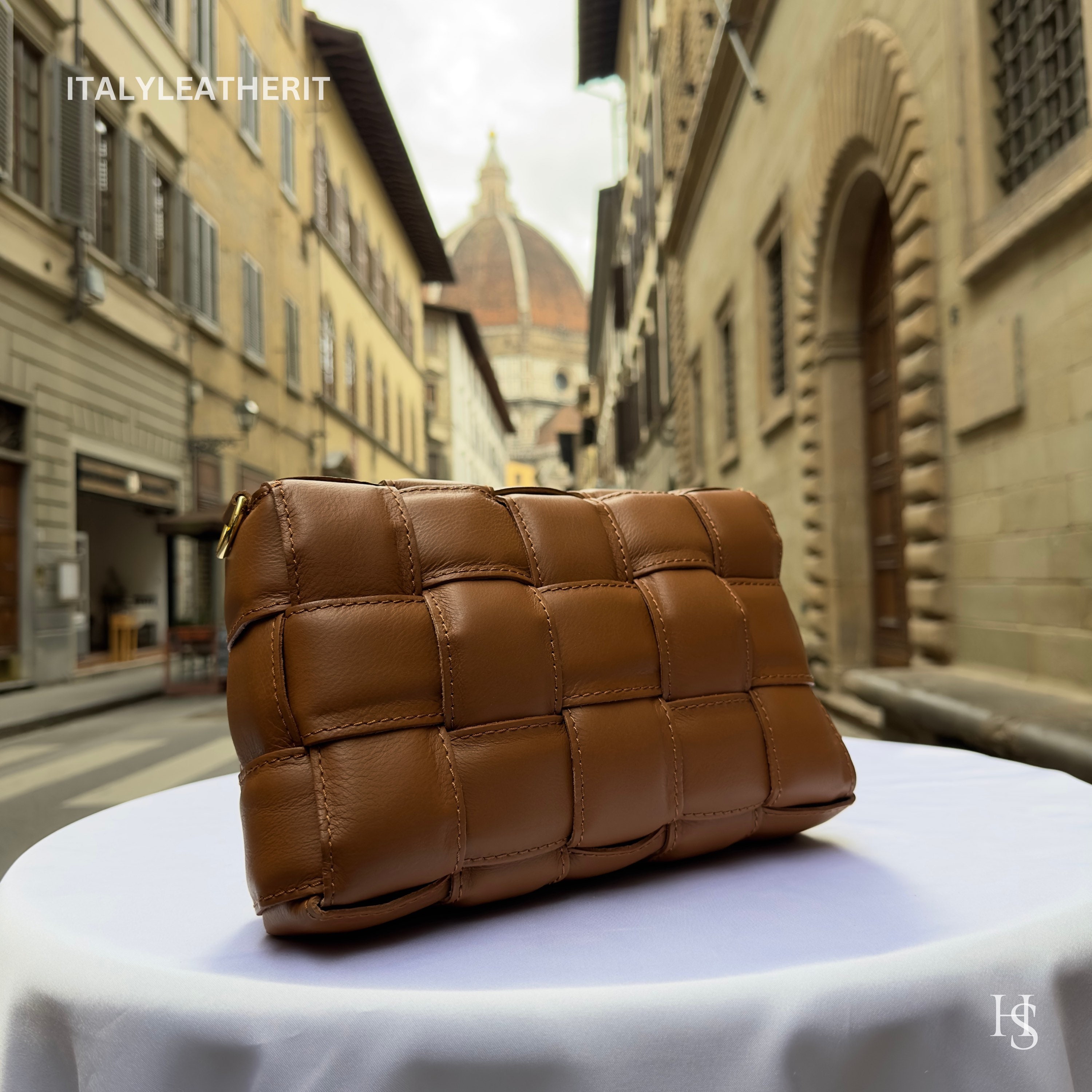 Italian Handmade Leather Crossbody Bag: Brown Woven Tote - Etsy