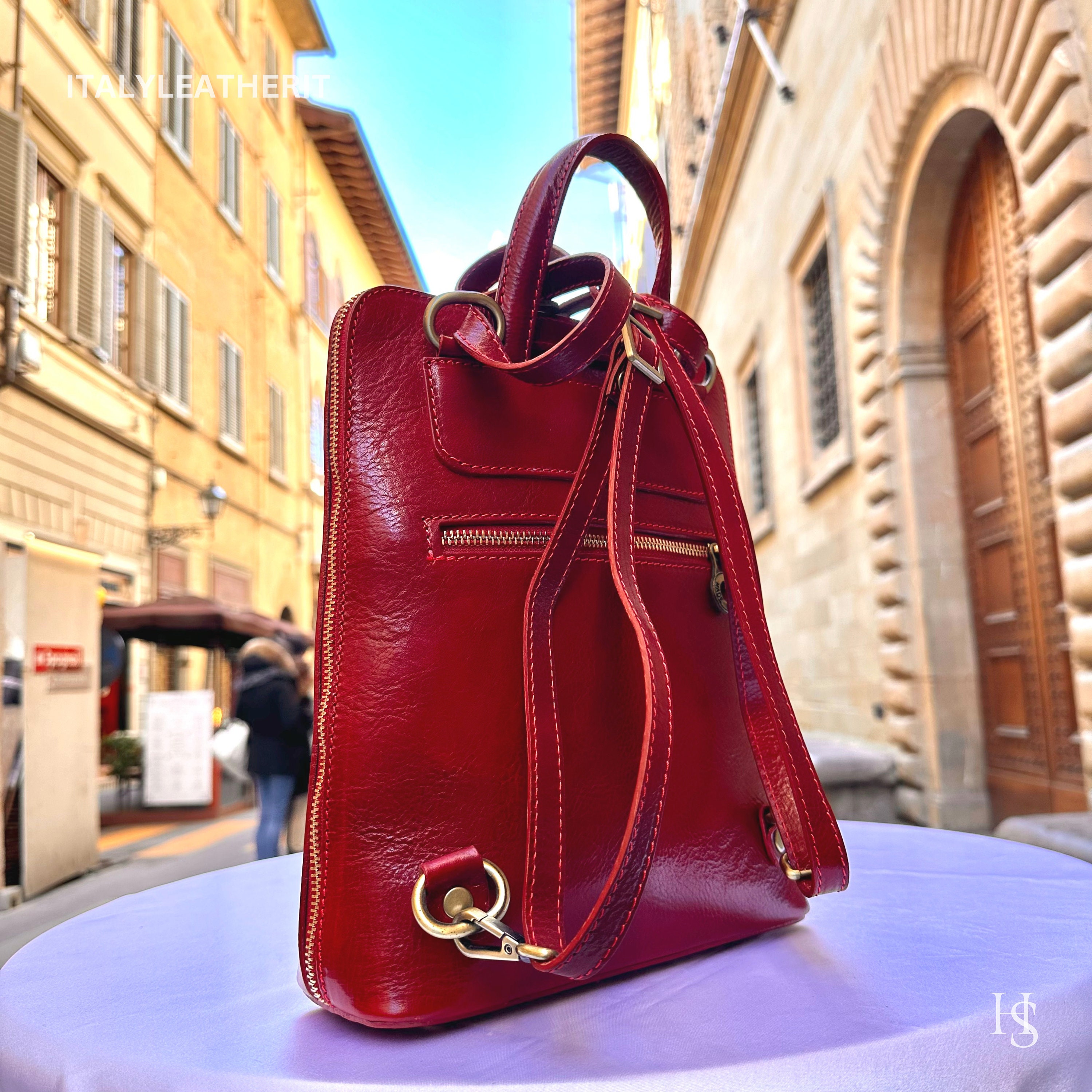 Italian Unisex Handmade Tuscan Leather Backpack From  display picture 1