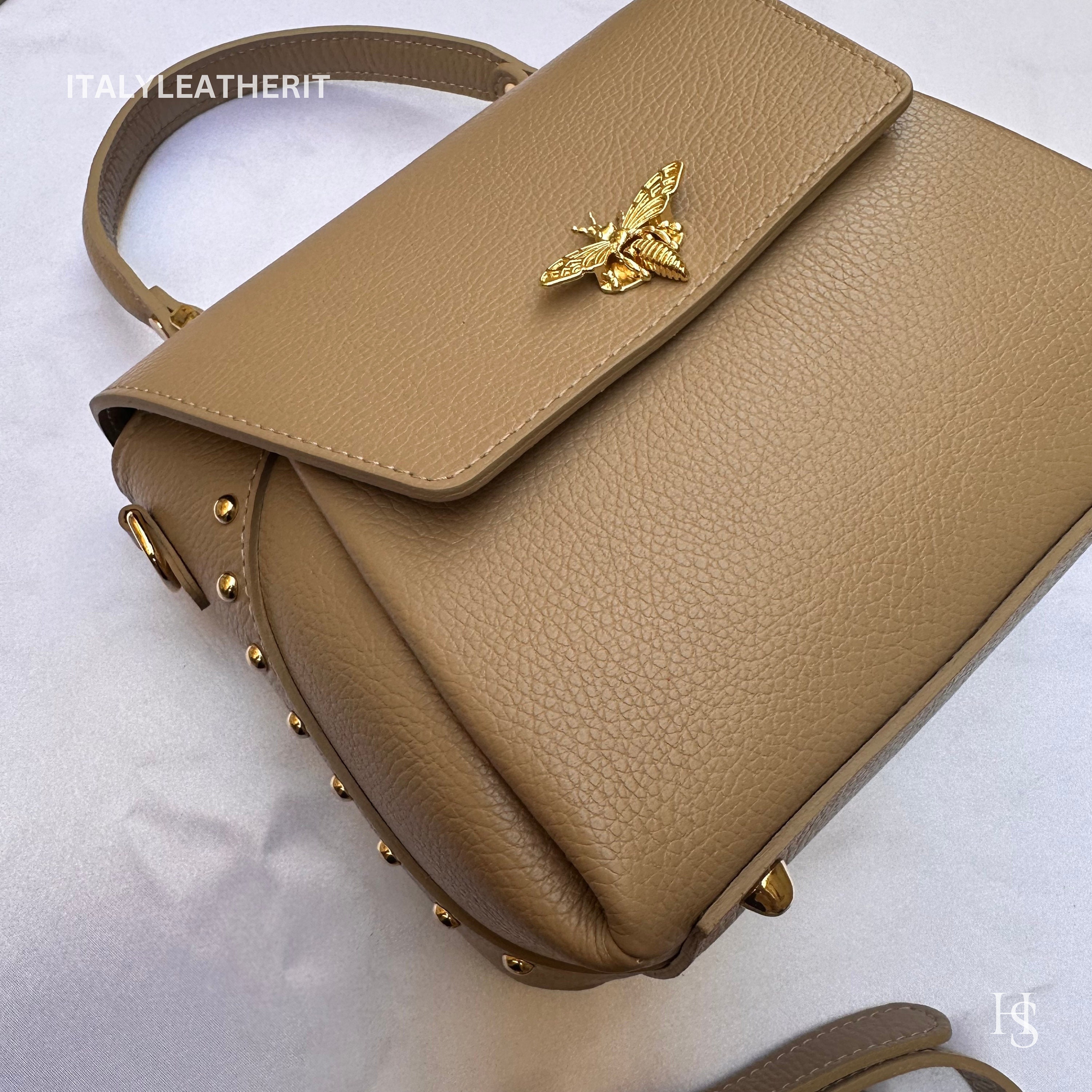 Italian Handmade Leather Bag for Women, Tote From Florence, Bee