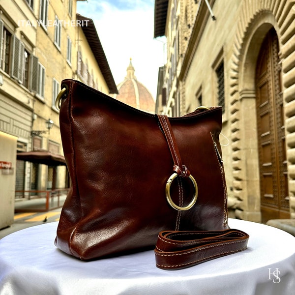 Italian Handmade Leather Bags For Woman l l Elegant Leather Tote From Florence, Made In Italy
