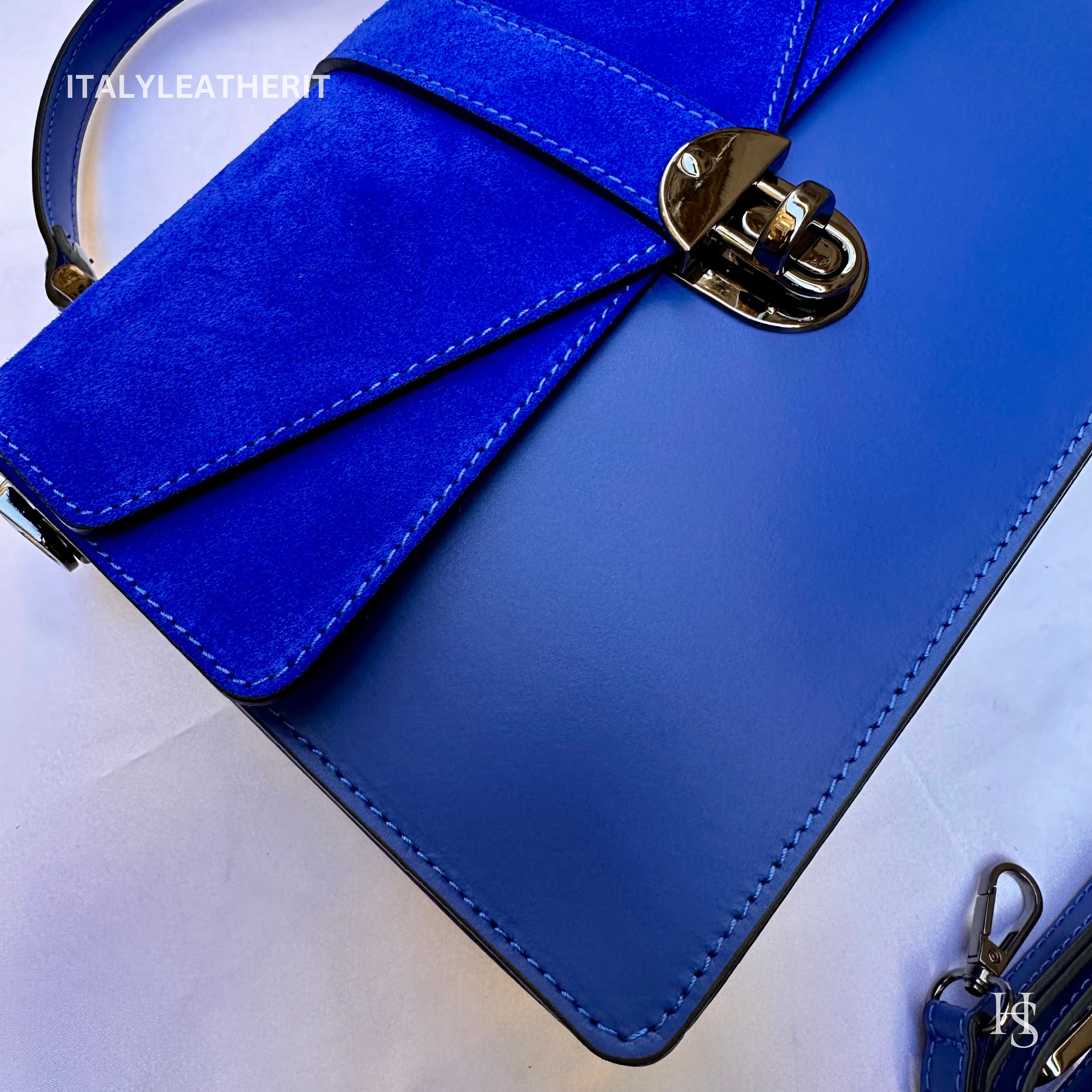 Sac Fourre-tout En Cuir Bleu Marine DESMO Florence - Grand Modèle Convertible - Occasion