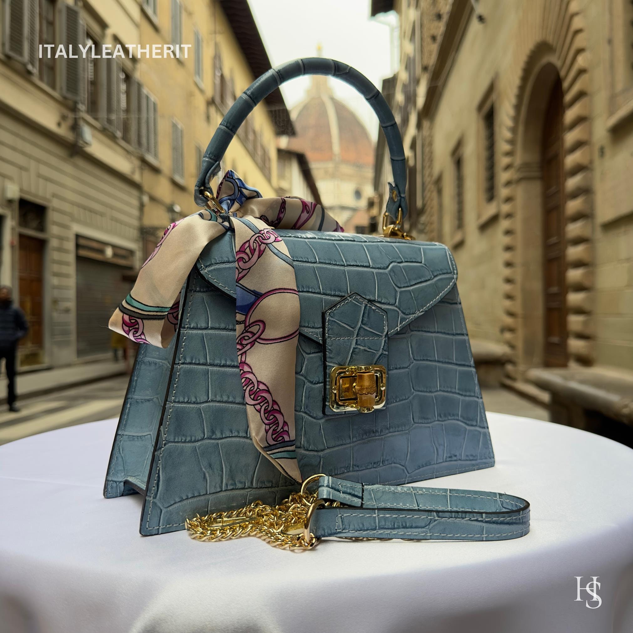 ハンドメイドブラウンレザー ボストンバッグ イタリアフィレンツェ製