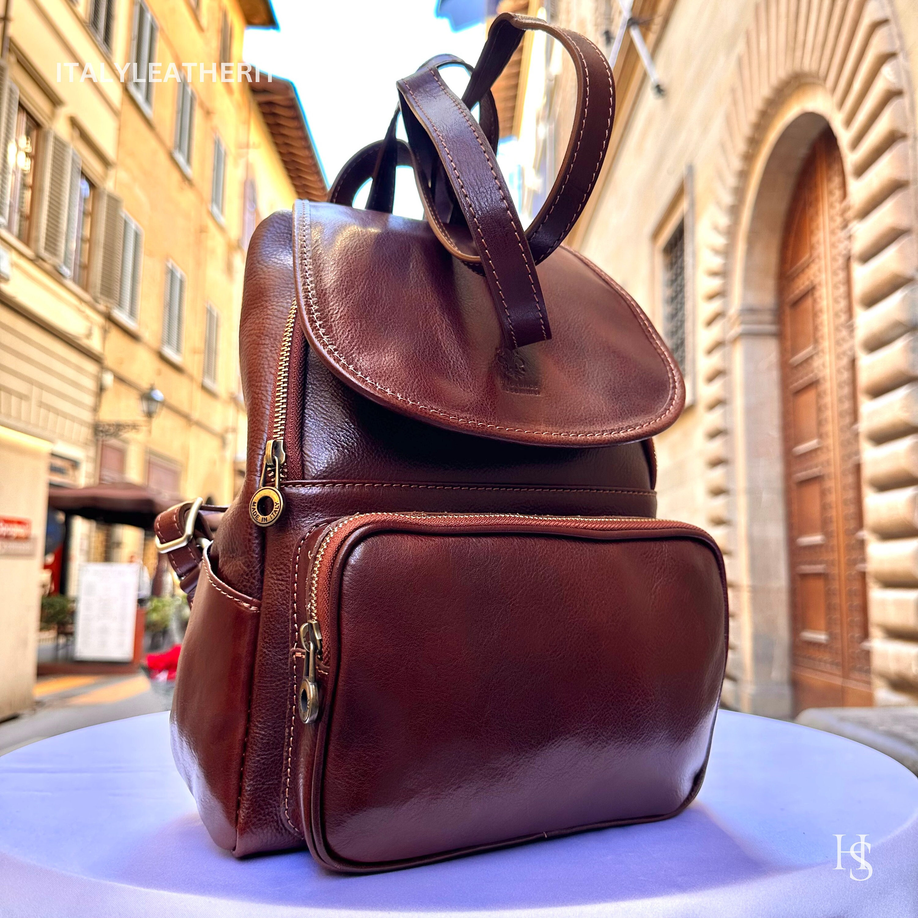 Italian Handmade Unisex Tuscan Leather Backpack From Florence Italy Stylish Authentic and Durable Etsy