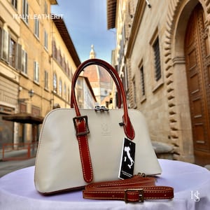 Italian Handmade Leather Bags For Women l l Elegant Leather Tote From Florence, shoulder leather bag