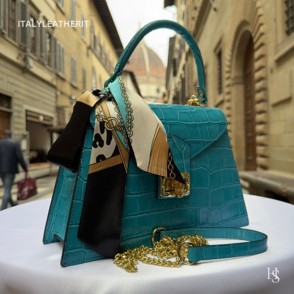 Sacs en cuir italiens faits à la main pour femme l l Fourre-tout en cuir élégant de Florence, fabriqué en Italie, fourre-tout en cuir