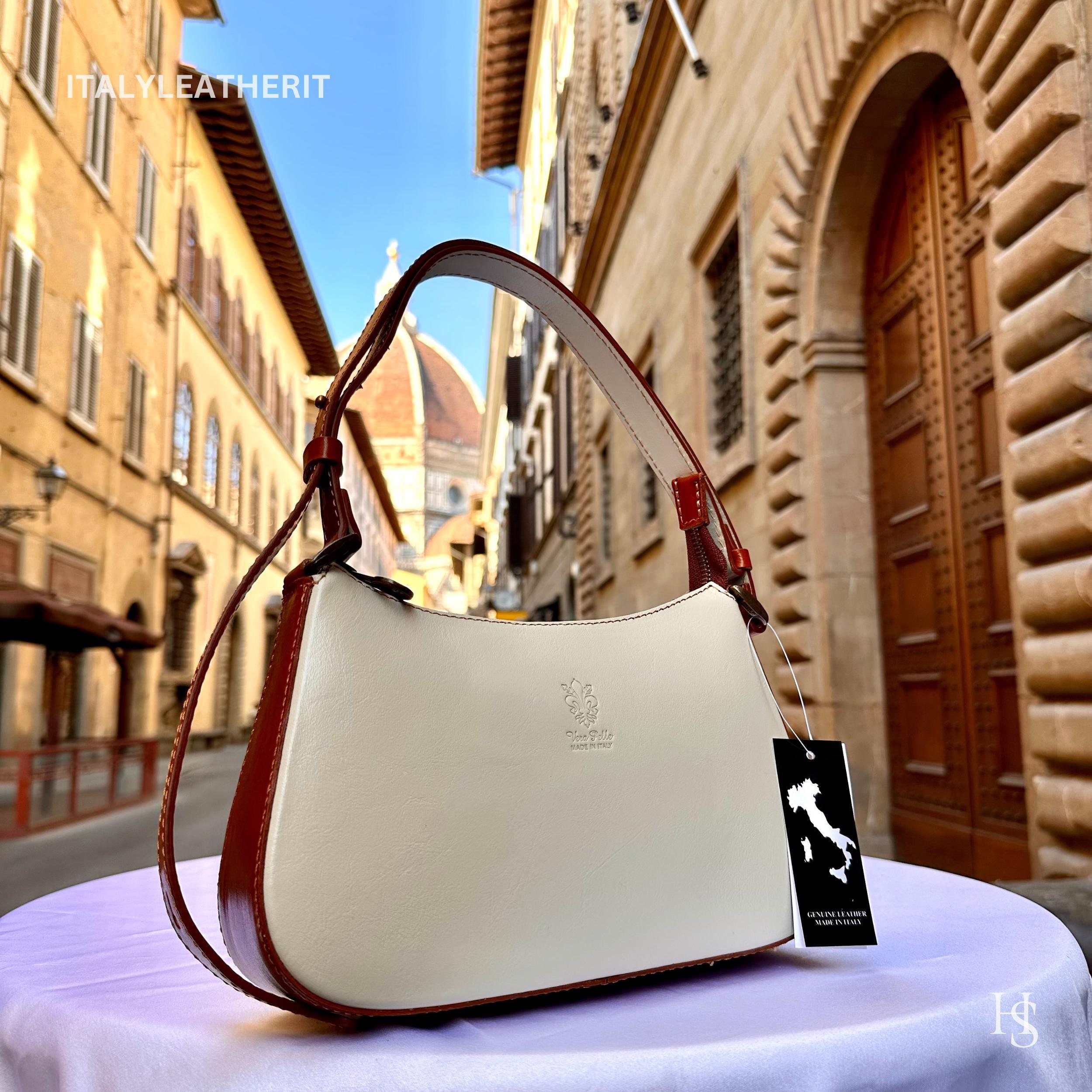 Italian Leather Mini Tote Bag: Handmade Shoulder Bag, Florence