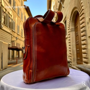 Italian Stylish Handmade Leather Backpack Unisex | Made in Italy Florence