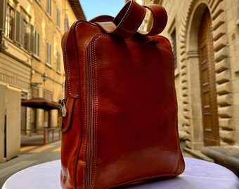 Italian Stylish Handmade Leather Backpack Unisex | Made in Italy Florence