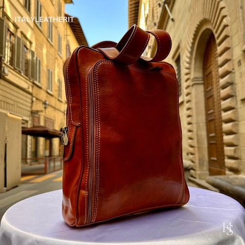 Italian Stylish Handmade Leather Backpack Unisex | Made in Italy