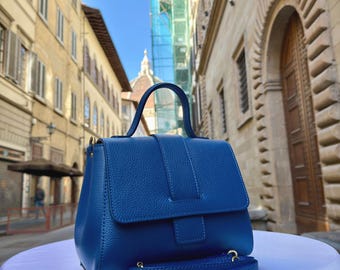 Handgemachte italienische Ledertasche, Handtasche für Frauen