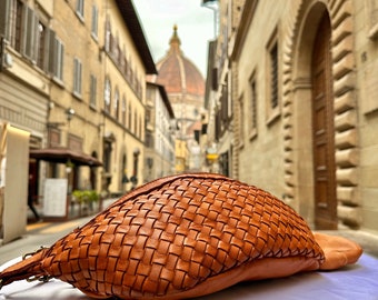 Handmade Italian Leather Sling Bag: Florence Artisan Waist Bag