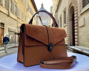 Italian Leather Tote Bag: Handmade Elegant Brown Handbag