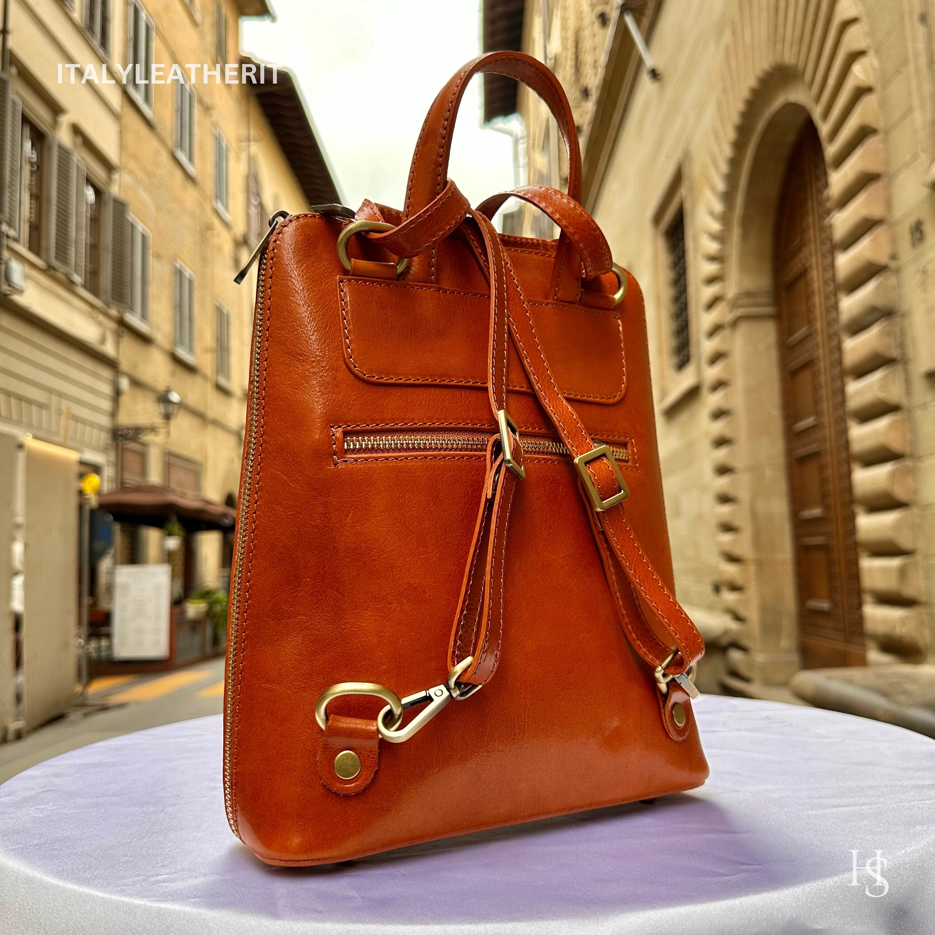 Italian Handmade Leather Backpack for Women, Made in Italy  display picture 1
