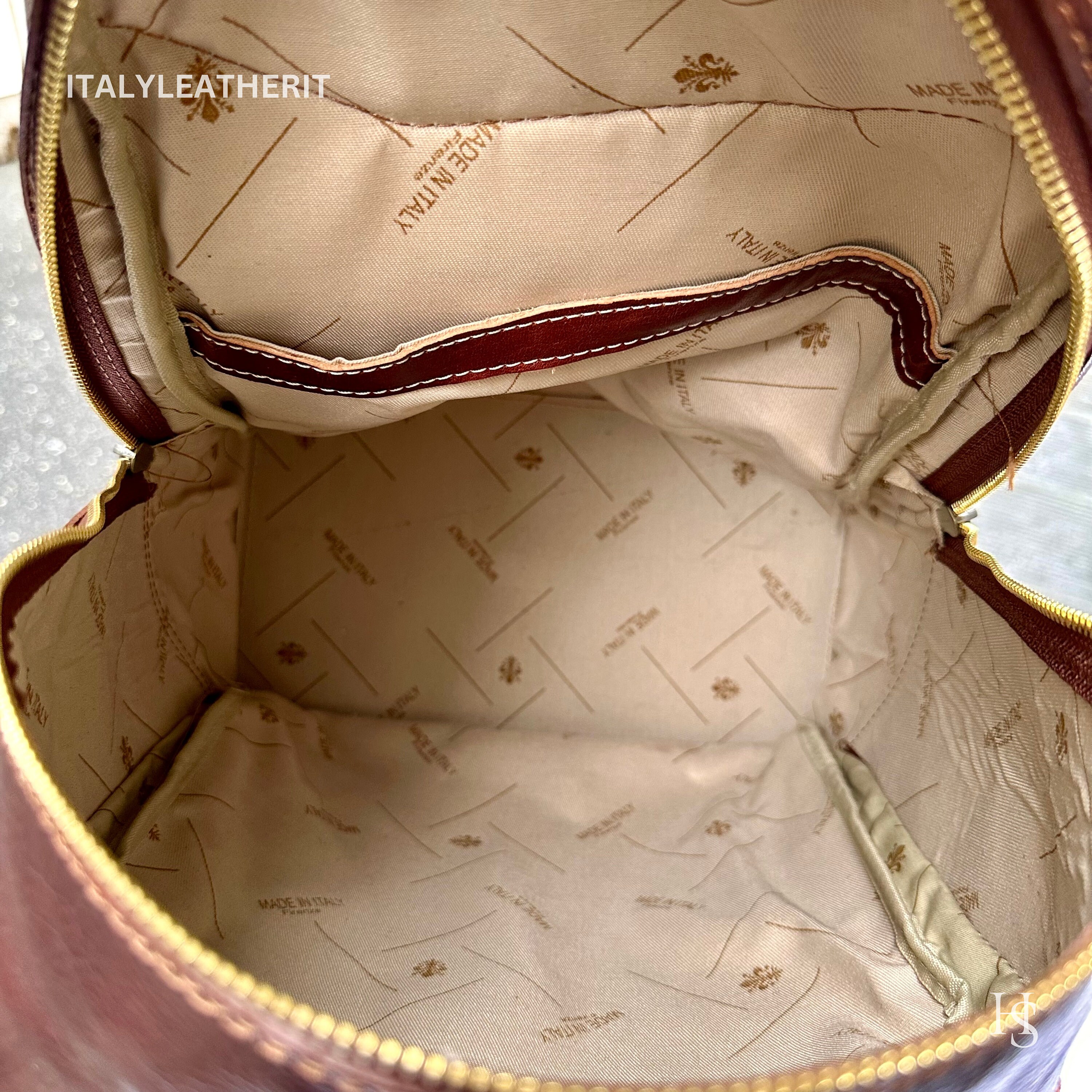 Handmade Italian Leather Backpack: Unisex Florence Travel