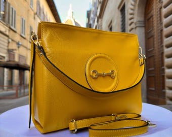 Italienische Leder Umhängetasche mit Riemen aus Florenz