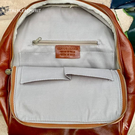 Italian Handmade Leather Backpack Unisex Ll Genuine Leather Made in Italy Florence Backpack for Men and Women Etsy
