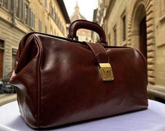 Italian Handmade Leather Doctor Bag Handmade in Italy | | Leather doctor bag purse From Florence