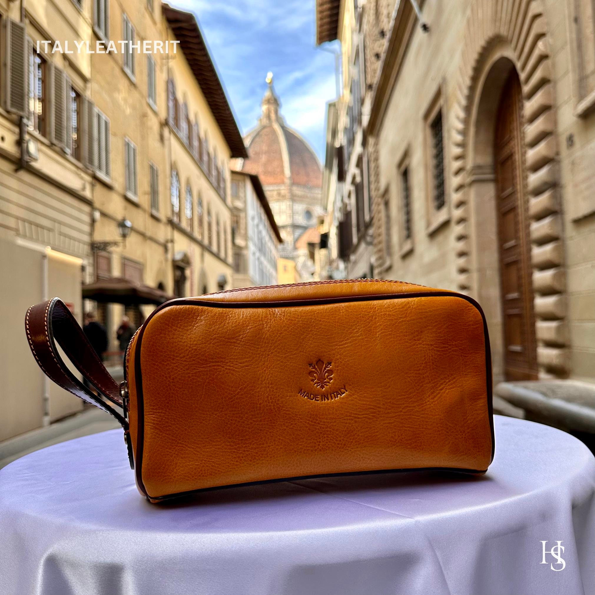 Italian leather toiletry bag hotsell