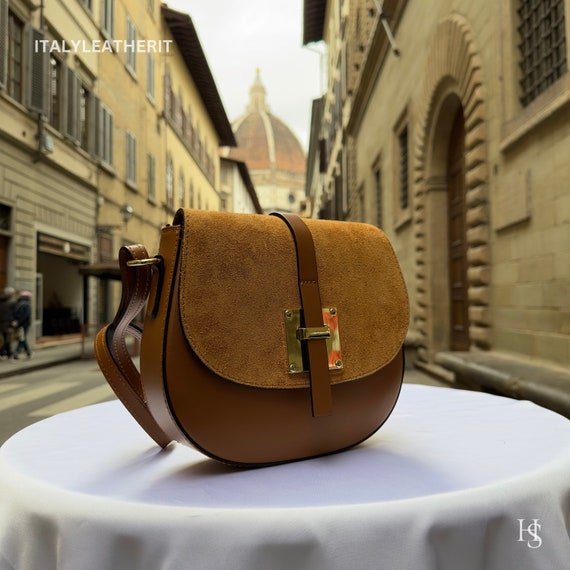 Bolsos de cuero italianos hechos a mano para mujer Elegante bolso bandolera marron de Florencia Cuero genuino Etsy Espana