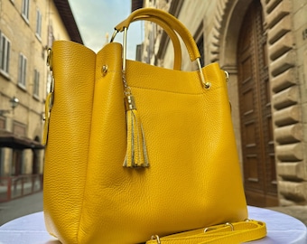 Italian Handmade Leather Bag for Women Tote from Florence, Made in Italy