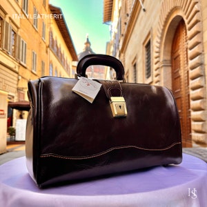 Handmade Italian Leather Doctor Bag: Full Grain Medical Purse