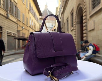 Italienska handgjorda läderväskor för kvinnor l l Elegant läderväska från Florens