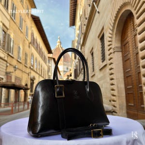 Italiaanse handgemaakte leren draagtas: elegante schoudertas uit Florence